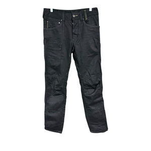 Rev'it NWOT Carnaby Straight Fit Biker Black Pants Size 28 Button Fly Pocket